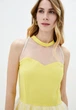 Вечернее женское коктельное платье с сеткой Подіум 28008-YELLOW/WHITE S Желтый - изображение 4