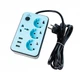 Сетевой фильтр XoKo (XK-SP-3-3-1) 4 розетки, 2 USB, 1.8 м, Blue/Black - изображение 1