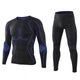 Комплект спортивного мужского термобелья Lesko A201 Black-Blue M теплый эластичный осень-зима - изображение 1