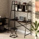Стіл комп'ютерний письмовий з металевим каркасом в стилі Лофт (Loft) DrevoGoods посилений, прямий, робочий для дому та офісу 1000х1800х600мм; метал: Чорний; дерево: Венге + стелаж з полицями без табурету (871|45) - зображення 2