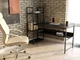 Стол компьютерный письменный с металлическим каркасом в стиле Лофт (Loft) DrevoGoods с полкой под системный блок усиленный, прямой, рабочий для дома и офиса 1600х750х600мм; металл: Черный; дерево: Черный + стеллаж (810|61) - изображение 1