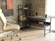 Стіл комп'ютерний письмовий з металевим каркасом в стилі Лофт (Loft) DrevoGoods з полицею під системний блок посилений, прямий, робочий для дому та офісу 1000х750х600мм; метал: Чорний; дерево: Антрацит + стелаж (790|61) - зображення 1