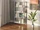 Стелаж-перегородка з металевим каркасом у стилі Лофт (Loft) DrevoGoods посилений, підлоговий / пристінний для дому та офісу з 5 полицями для книг та речей на 8 комірок 1505х800х330мм; метал: Чорний; дерево: Білий (844|35) - зображення 2