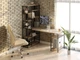 Стол компьютерный письменный с металлическим каркасом в стиле Лофт (Loft) DrevoGoods с полкой под системный блок усиленный, прямой, рабочий для дома и офиса 1600х1800х900мм; металл: Черный; дерево: Дуб Сонома + стеллаж (777|56) - изображение 2