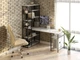 Стол компьютерный письменный с металлическим каркасом в стиле Лофт (Loft) DrevoGoods с полкой под системный блок усиленный, прямой, рабочий для дома и офиса 1000х1800х900мм; металл: Черный; дерево: Бетон + стеллаж (755|56) - изображение 2