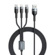 USB кабель Remax Sury 2 Series 3in1 Lightning / USB Type-C / microUSB 2 A 1,2 м Black - изображение 1