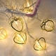 Светодиодная гирлянда металлические Сердечки 10 LED на батарейках 2 м Желтый - изображение 5
