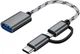 Адаптер OTG XoKo AC-150 2 в 1 USB 3.0 - MicroUSB & USB Type-C с кабелем Space Grey (AC-150-SPGR) - изображение 1