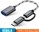Адаптер OTG XoKo AC-150 2 в 1 USB 3.0 - MicroUSB & USB Type-C с кабелем Space Grey (AC-150-SPGR) - изображение 2