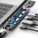 USB Hub Baseus Thunderbolt C+Pro 7-in-one Dual Type-C to USB3.0*2 + HDMI + RJ45 Ethernet + Type-C PD + microSD + SD card Cерый (CAHUB-L0G) - изображение 5