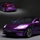 Машинка Tesla Model 3 моделька коллекционная металлическая игрушка с подсветкой фар 15 см Фиолетовый (4882658) - изображение 6