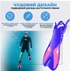 Детские ласты для плаванья VelaSport Squad (24/29) регулируемые для дайвинга, снорклинга, бассейна, подводной охоты Длина 35см. с Открытой пяткой Розовые - изображение 4
