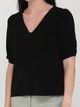 Блузка женская H&M 0926841_Vгорл.блеск XS Черная (KAY2000001265208) - изображение 3