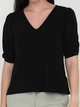 Блузка женская H&M 0926841_Vгорл.блеск XS Черная (KAY2000001265208) - изображение 4