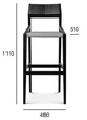 Барний стілець Arcos Fameg 48x111x51 (BST-1403) 085726 - зображення 5