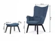Кресло для отдыха с подножкой SOFOTEL Norse Black Blue - изображение 5