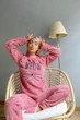 Піжама махрова Pijamoni (кофта та штани) Meow кораловий XL - зображення 4