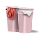 Корзина для белья с крышкой Slim Вязка, (46*29*55 см) 43 л. Пудра, UCSAN plastik ТУРЦИЯ, М-175 - изображение 3