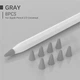 Чохол TPU Goojodoq для наконечника стилуса Apple Pencil (1-2 покоління) (8шт) Grey - зображення 1