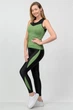 Спортивный комплект женский (майка и лосины) черный с зеленым Go Fitness 90053 размер 46-48 - изображение 4