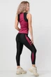 Спортивный комплект женский (майка и лосины) черный с бордовым Go Fitness 90052 размер 50-52 - изображение 3
