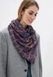Шарф "Эдинбург" большой трендовый от MyScarf теплый сине-оранжевый женский на пуговице - изображение 3