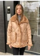 Пуховик женский зимний с натуральным мехом кролик-рекс Modern Boutique бежевый, L ПУХ094 - изображение 1