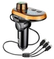 Трансмитер FM MOD CAR Q15 - фм модулятор для авто с зарядкой typeC/microUSB/Lightning, блютуз модулятор Голд - изображение 1