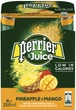 Упаковка напою безалкогольного сильногазованого Perrier Pineapple-Mango з додаванням натуральних соків 0.25 л Мультипак х 4 шт (7613036286008_7613039326589) - зображення 1