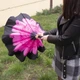 Оригінальна парасолька навпаки Lesko Up-Brella Квітка Рожевий подвійний купол зворотне складання антивітер вітрозахисна парасолька тростина - зображення 7