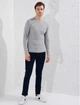 Чоловічий реглан LC Waikiki з круглим коміром L Сірий (LCWKnitwear-2754) - зображення 2