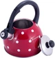 Чайник Kamille Polka Dot Kettle 2л из нержавеющей стали со свистком, в горошек, красный (KM-1070RD) - изображение 2