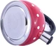 Чайник Kamille Polka Dot Kettle 2л из нержавеющей стали со свистком, в горошек, красный (KM-1070RD) - изображение 4