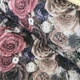 Ткань скатертная Super Textiles ш. 147 см жаккардовая с розовыми, бежевыми, коричневыми розами пог.м. (1534) - изображение 2