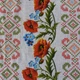 Ткань рогожка Текстерно ш. 150 см с маками и имитацией вышивки пог.м. (1738) - изображение 3