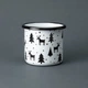 Кружка емальована Enamel mug з принтом Новорічні олені біла 400 мл - зображення 2