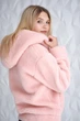 Бомбер з овчини Sheep brand Casper 65см розмір S рожевий з капішоном - зображення 2