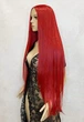 Парик на сетке Lace Wig Super Straight тон M.RED длинный красный 100 см термостойкое волокно - изображение 2