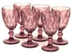 Бокалы для вина из цветного стекла набор 6 шт Glassware 240 мл Красный (Крупный ромб) - изображение 1