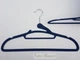 Набор 3 шт плечики вешалки Hanger KPL41 41 см синего цвета бархатные флокированные - изображение 1