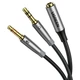 ​Аудио кабель сплиттер разветвитель Ugreen 3.5 mm female to 2×3.5 mm male cable 50255 black/grey - зображення 1