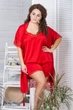 Комплект с кружевом халат и пижама Кк1041п XXL+ Красный, 3XL (52-54) - изображение 1