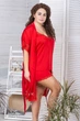 Комплект с кружевом халат и пижама Кк1041п XXL+ Красный, 3XL (52-54) - изображение 3