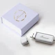 USB флешка кожаная белая на 8Гб и коробка подарочная Любимой LSite(NLZ1lavander) - изображение 1