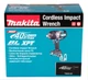Акумуляторний ударний гайковерт Makita TW001GZ XGT (40В, 2050Нм, 3/4") гайкокрут 4-х режимний без АКБ і зарядного пристрою (4751) - зображення 7