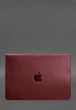 Шкіряний чохол-конверт BN на магнітах для MacBook 14, бордовий Crazy Horse - изображение 4