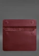 Шкіряний чохол-конверт BN на магнітах для MacBook 14, бордовий Crazy Horse - изображение 5