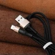 Кабель HOCO X26 Xpress USB-A to Lightning нейлонове обплетення чорно-сірий - зображення 2