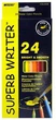 Олівці акварельні Marco Water Soluble Colors 24 кольори з пензликом 4120-24CB - зображення 1