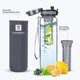 Пляшка для води Harmony Total Graphite 1 л. з контейнером для фруктів і захисним неопреновим чохлом - зображення 4